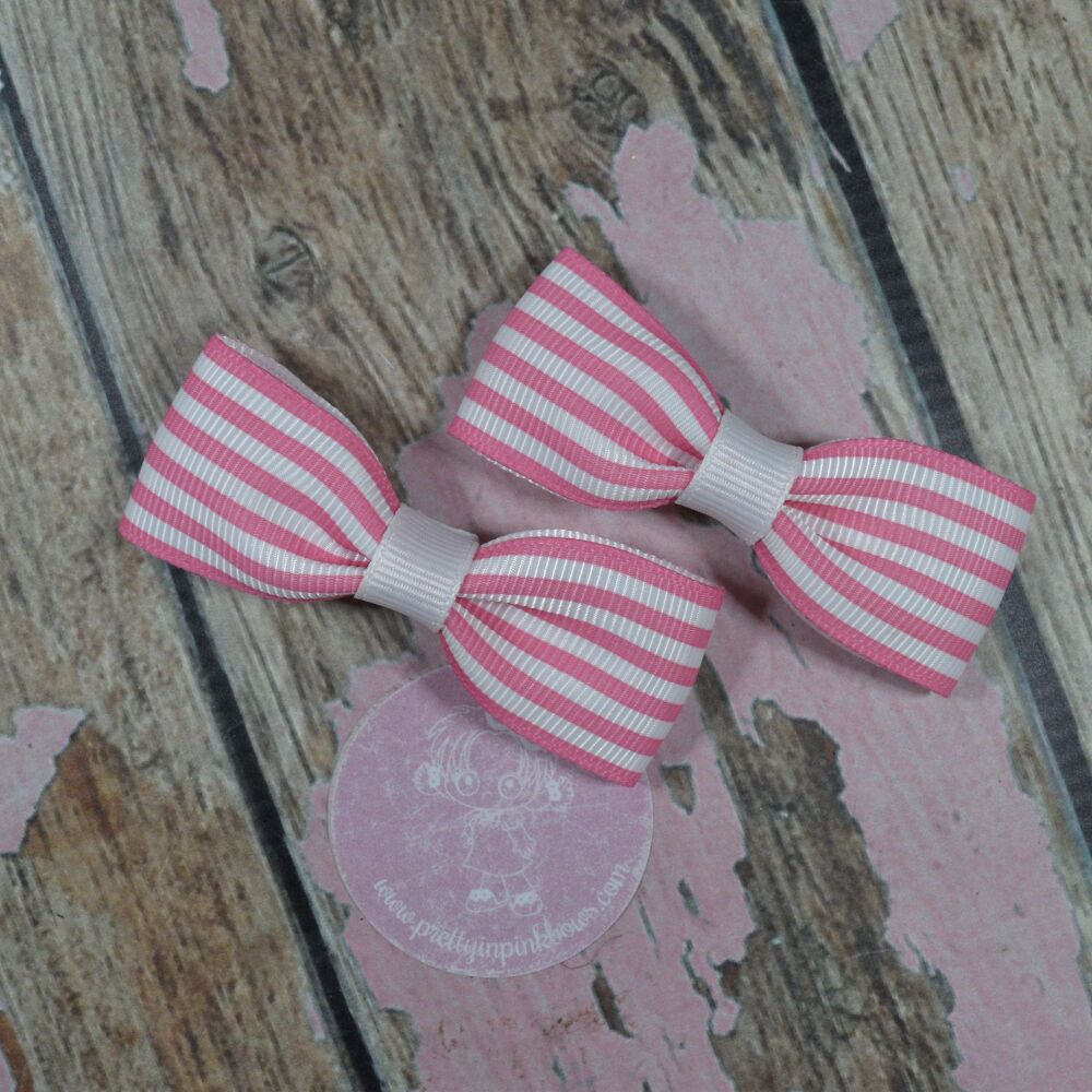 Minnie Bows - Pink and white stripe