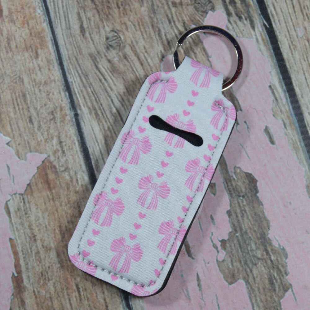 Lip Balm Keyring - Ribbon Hearts and Bows