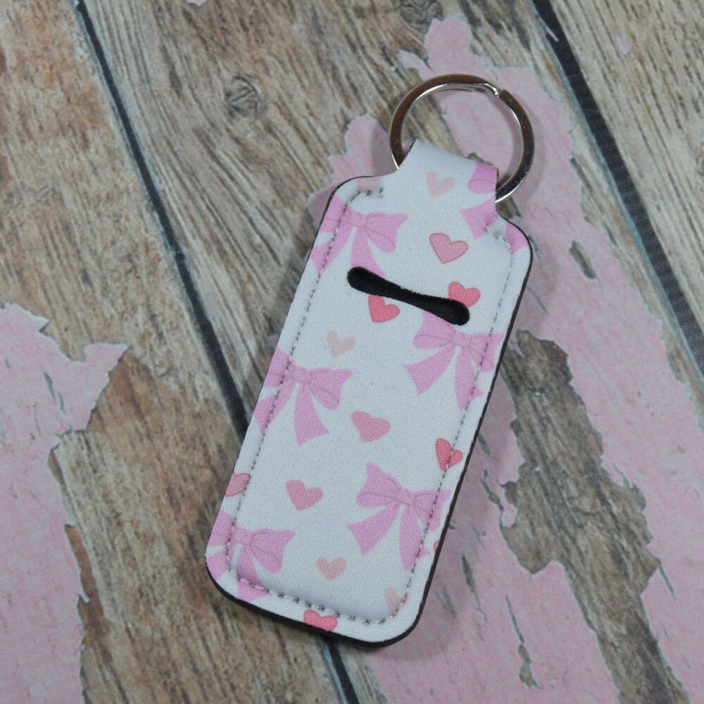 Lip Balm Keyring - Bubble gum bows and hearts