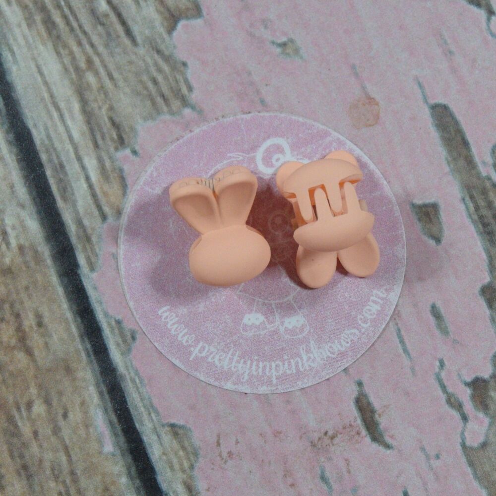 Mini Bunny Ear Claw Clips -  Peach