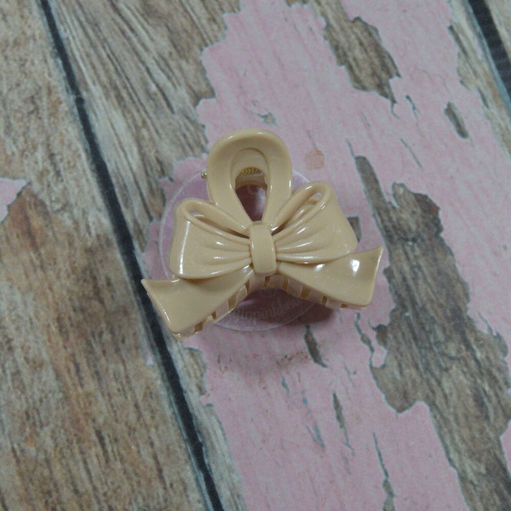 Middy Bow Claw Clip - Beige