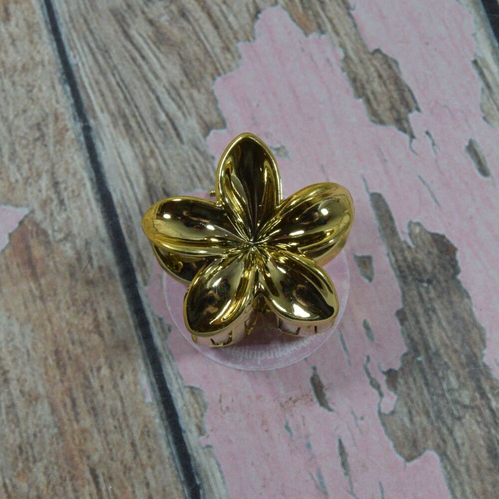 Middy Orchid Claw Clip - Yellow Gold Metallic