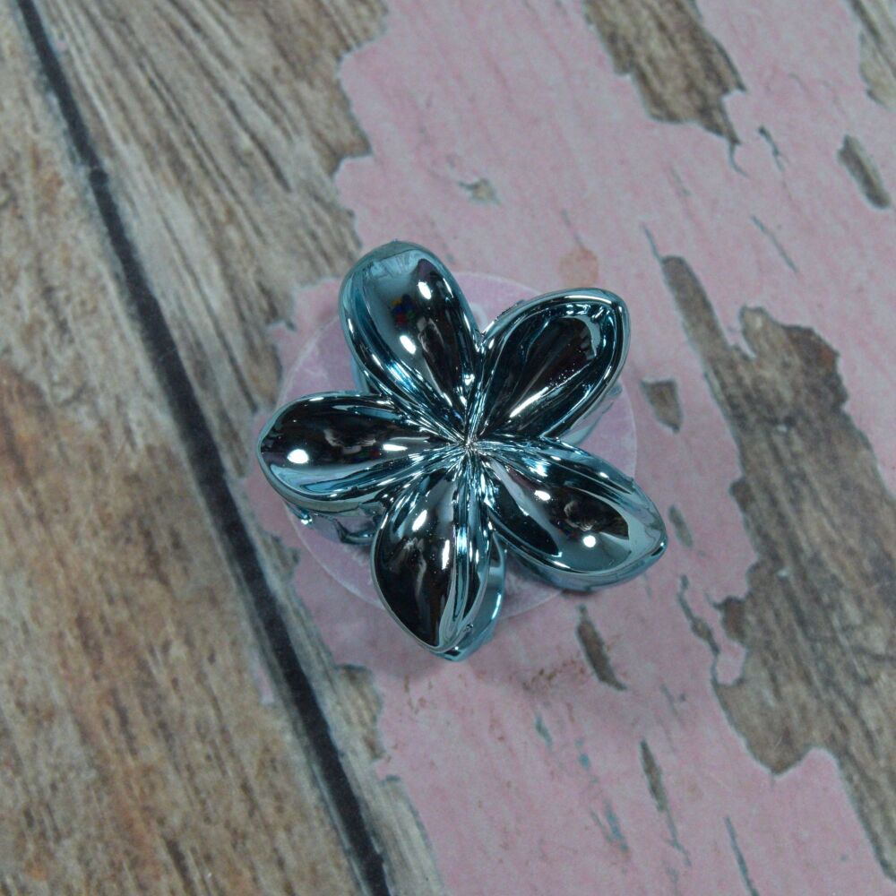 Middy Orchid Claw Clip - Blue Metallic
