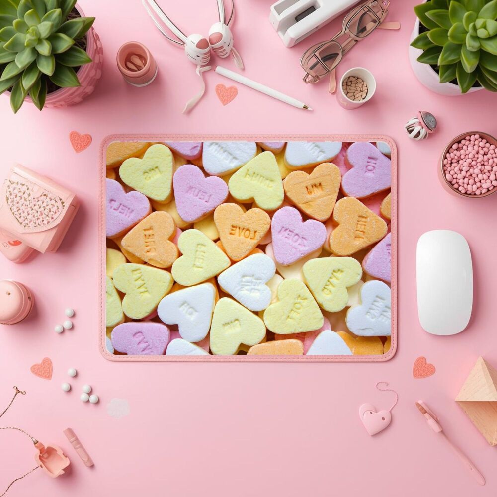Printed mouse mat - Candy hearts