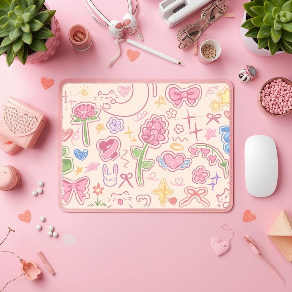 Printed mouse mat - Spring doodles