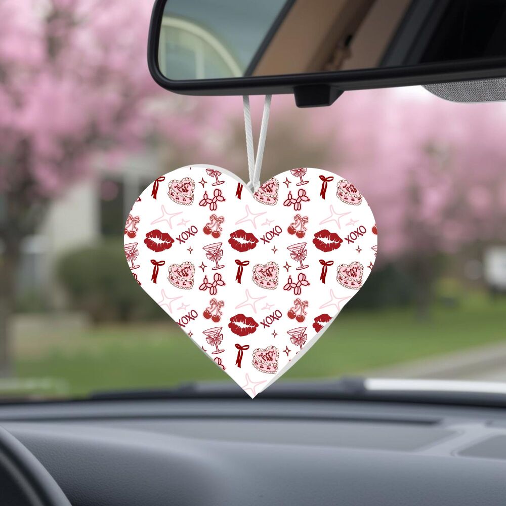 heart shaped car air freshener - XOXO