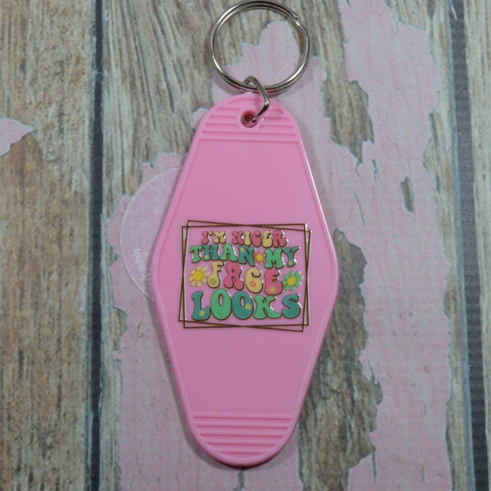Printed Key Ring - Im nicer thank my face looks
