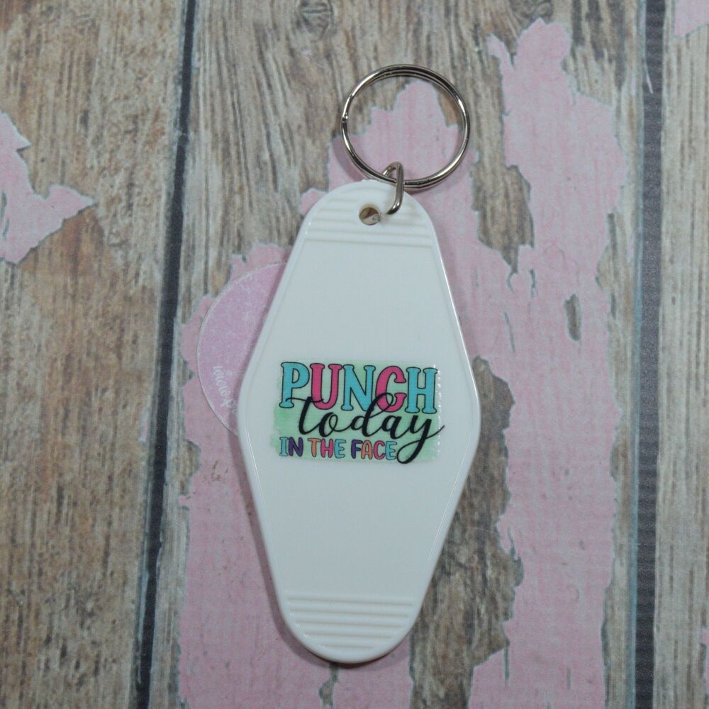 Printed Key Ring - Punch today in the face