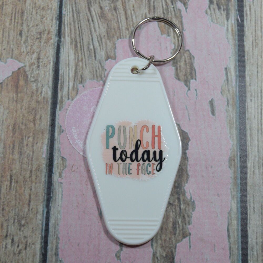 Printed Key Ring - Punch today in the face