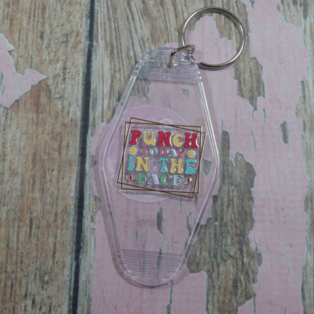 Printed Key Ring - Punch today in the face