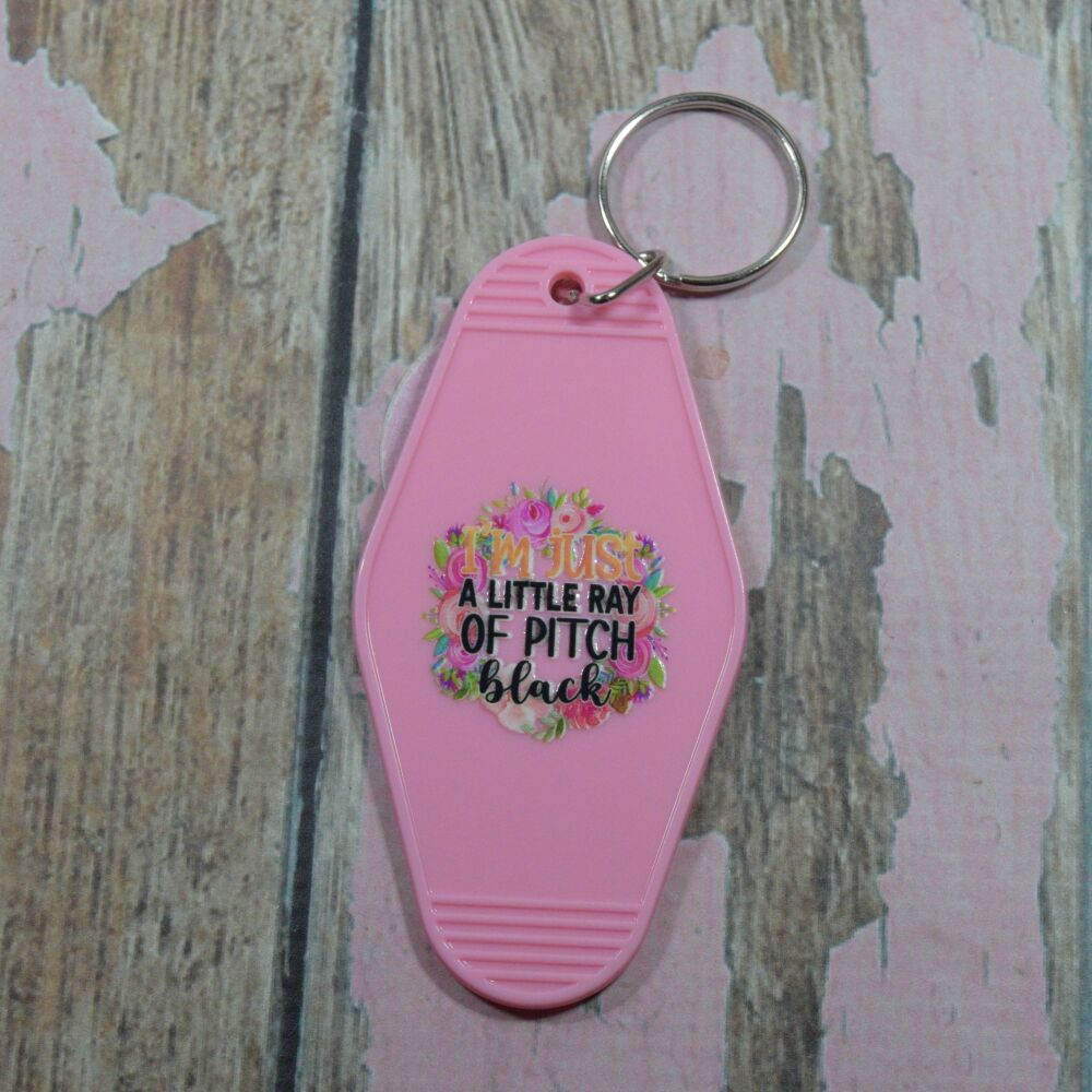 Printed Key Ring - im just a little ray of pitch black
