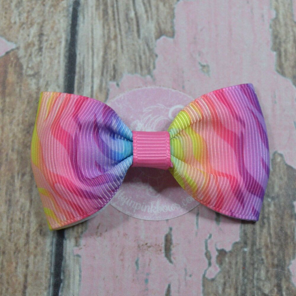 Minnie Bow - Rainbow Zebra print
