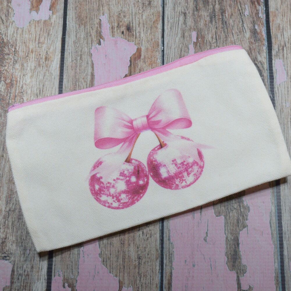 Pencil / Makeup brush Zipper bag - Disco Bows