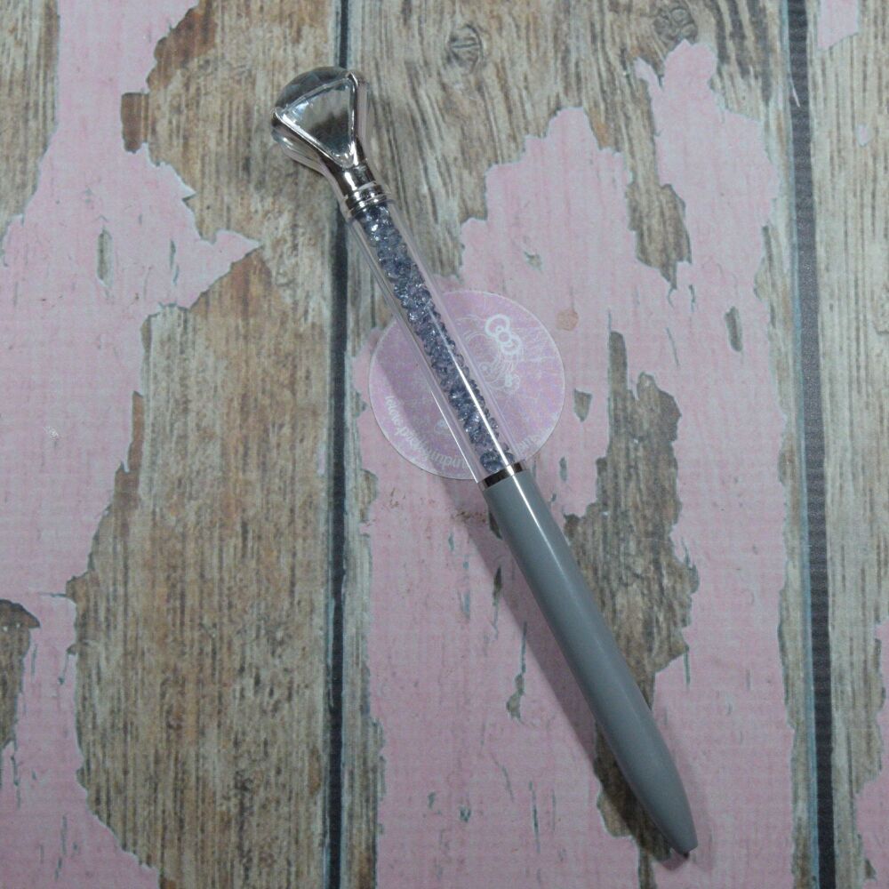 Cute Pen - Dimond crystal topper Silver