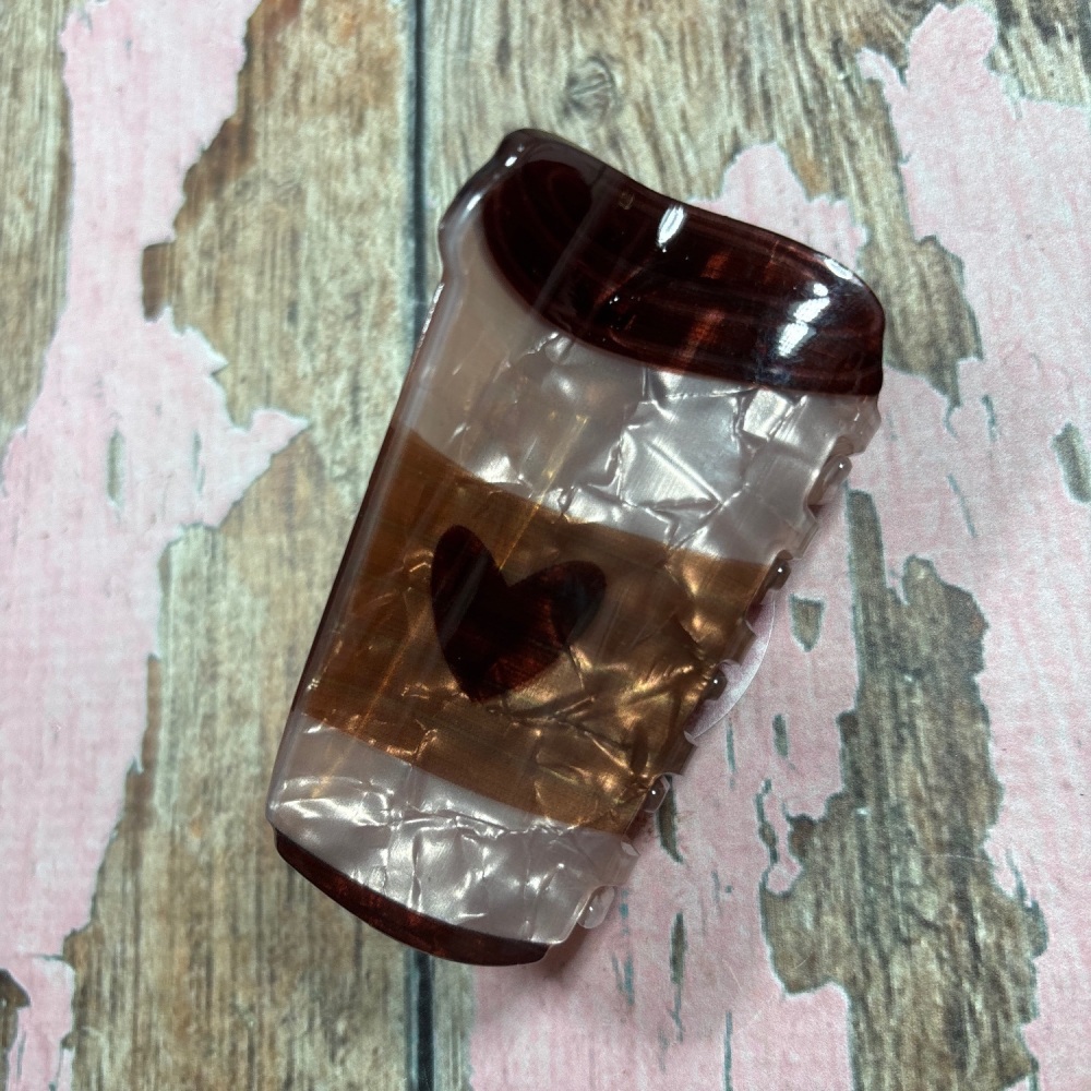 Novelty claw clip - coffee cup