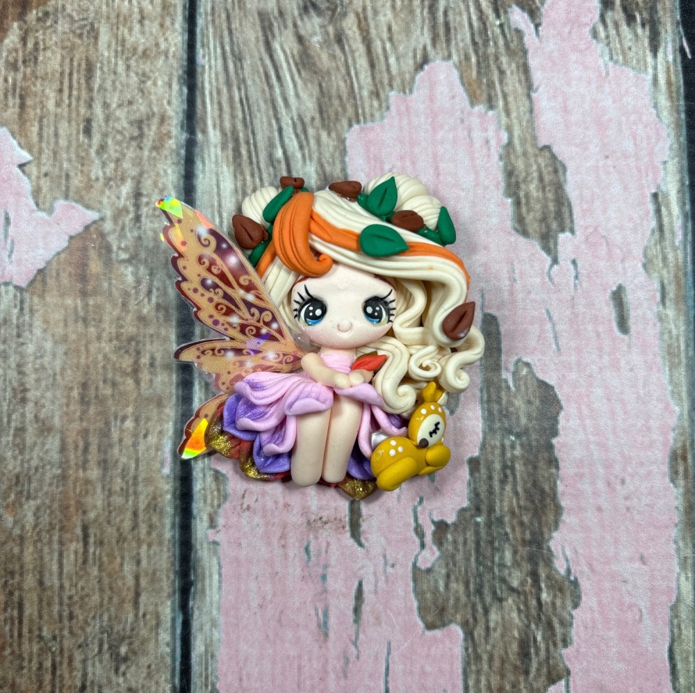 Big whimsical fairy blonde Hair pet deer