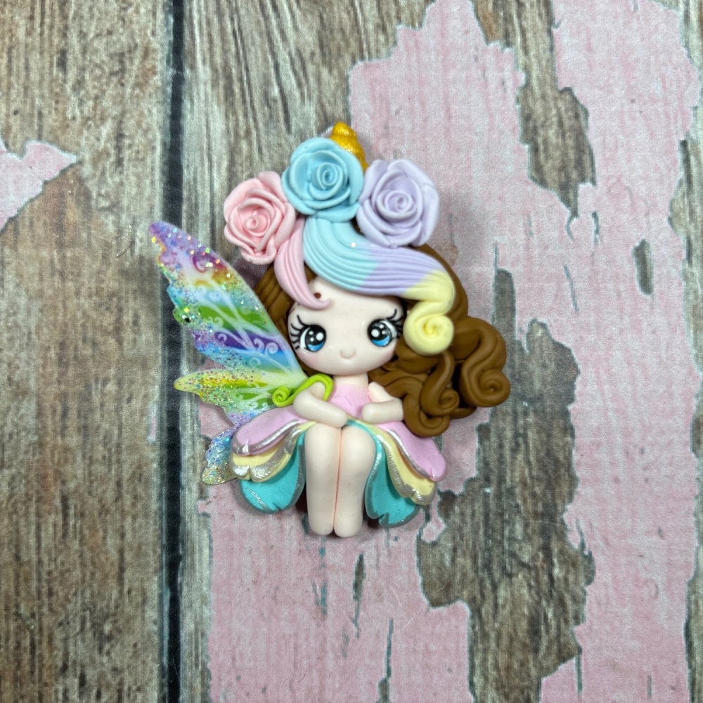 Big pastel whimsical fairy brown hair