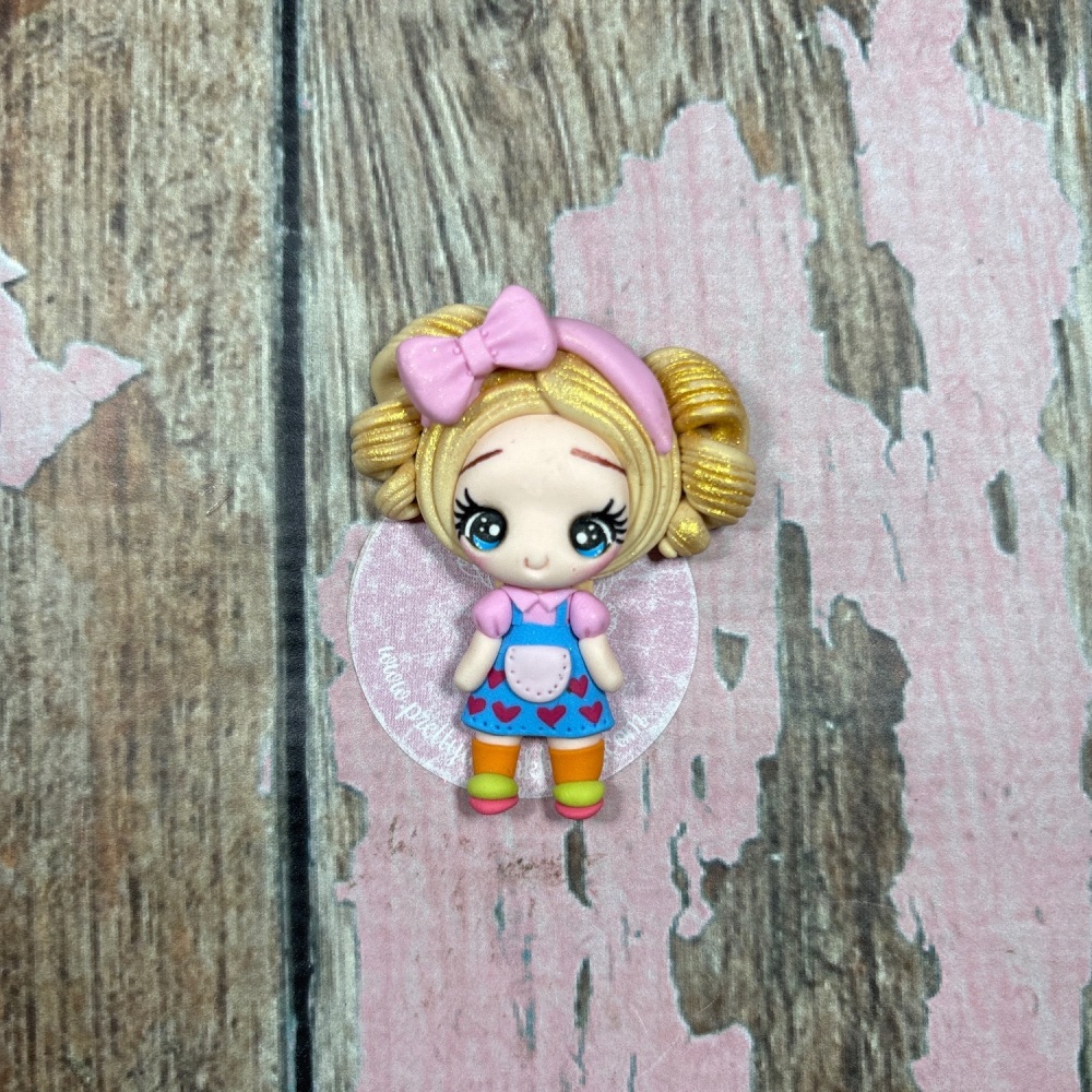 Little retro girl blonde hair