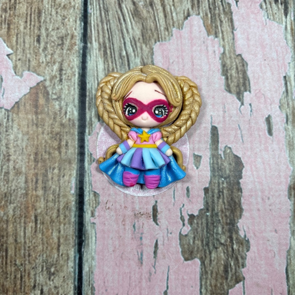 Little retro superhero girl