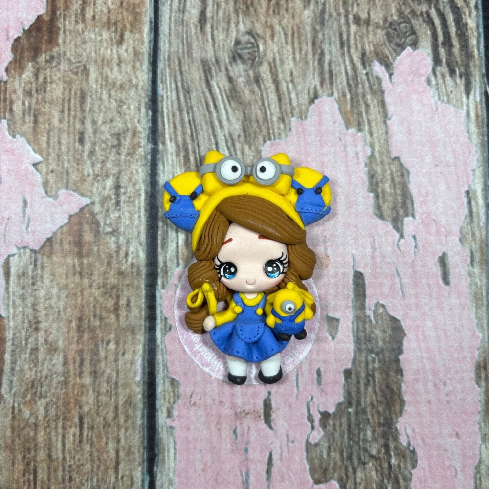 Big girl in minion costume brown hair