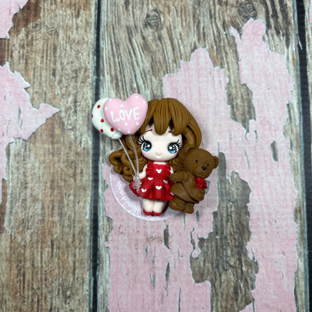 Big girl red polka dot dress with balloons