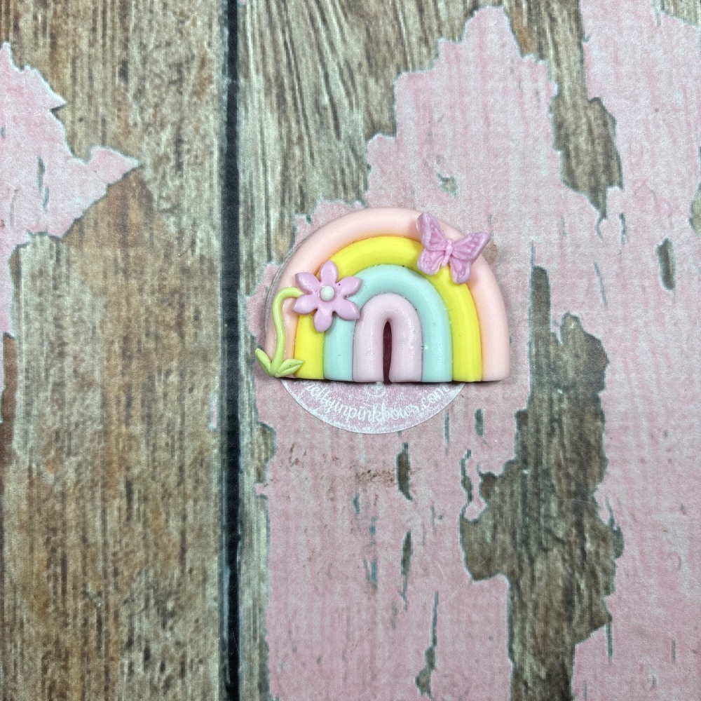 Little Rainbow Pink flower Pink butterfly