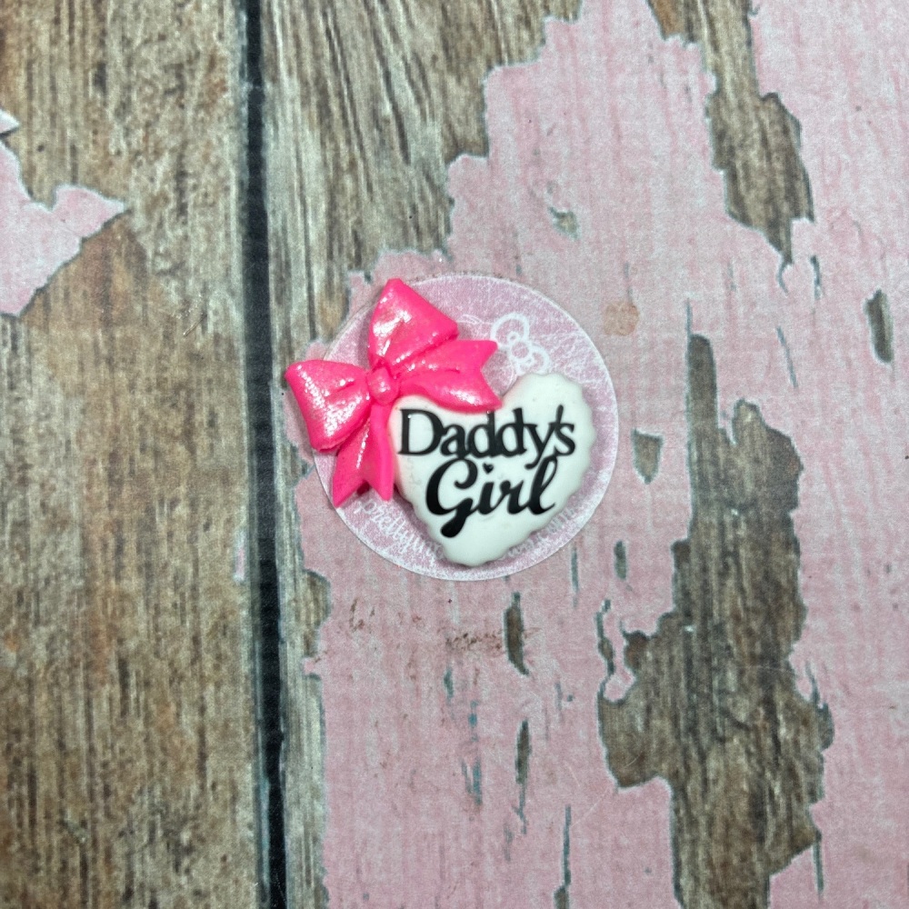Daddy's girl love white heart pink bow