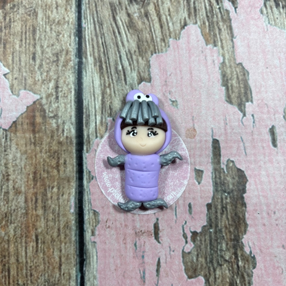 Little Girl Boo in purple monster costume