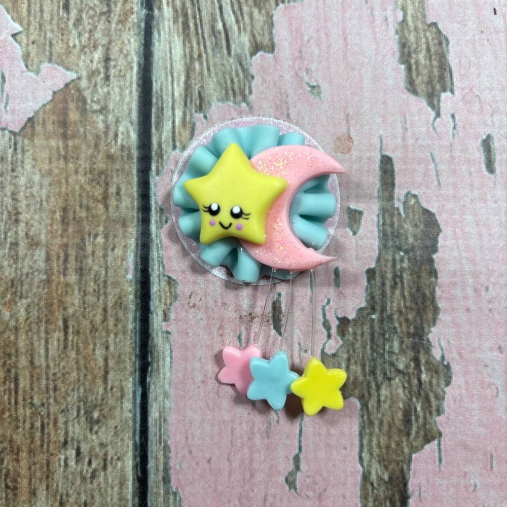 Little Dream Capture with a star and the moon in Pink and Blue