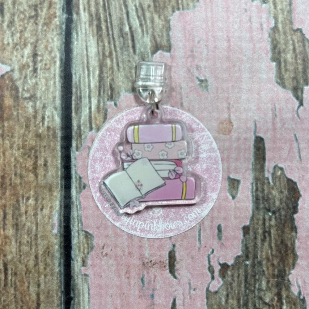 USB C cover- Large Pile of Pink Books