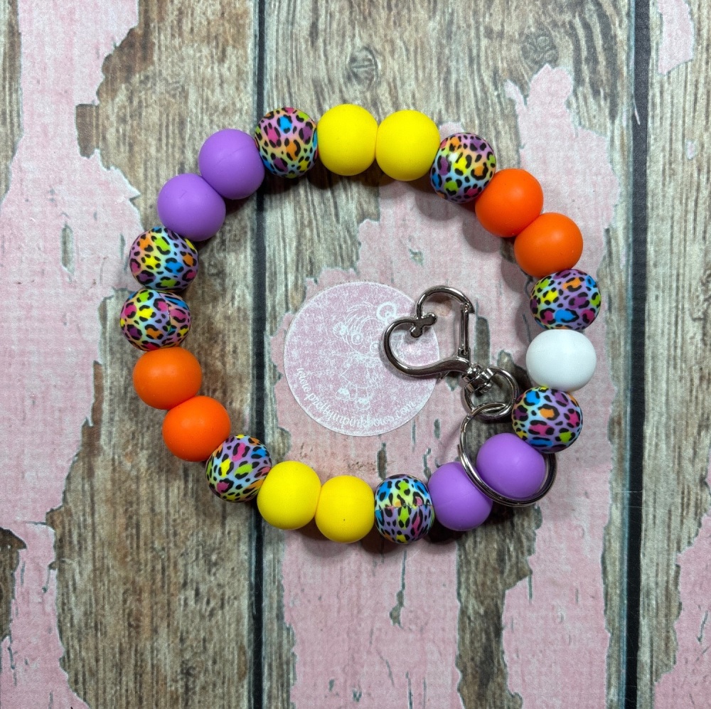 Bubble Wristlet - Rainbow Animal Print