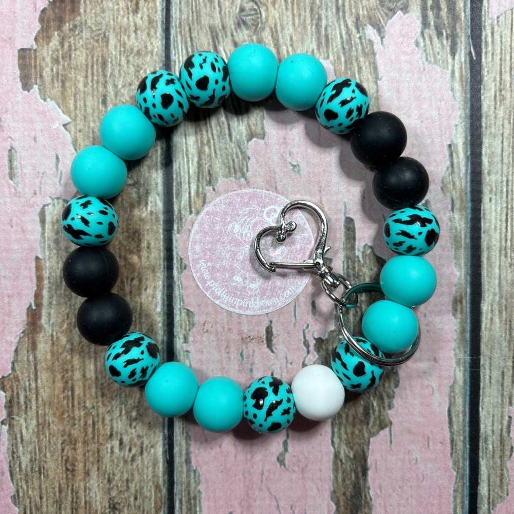 Bubble Wristlet - Turquoise Animal Print