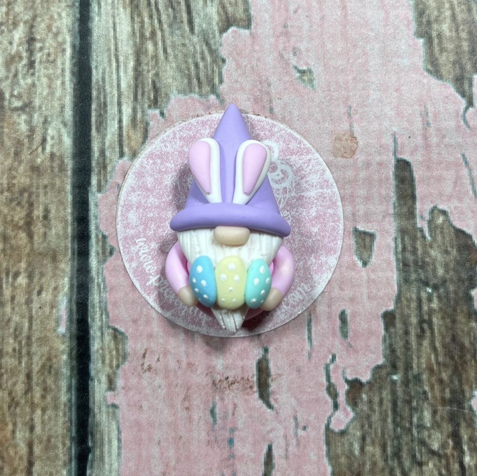 Little Garden Gnome with Rabbit ears and Easter Eggs