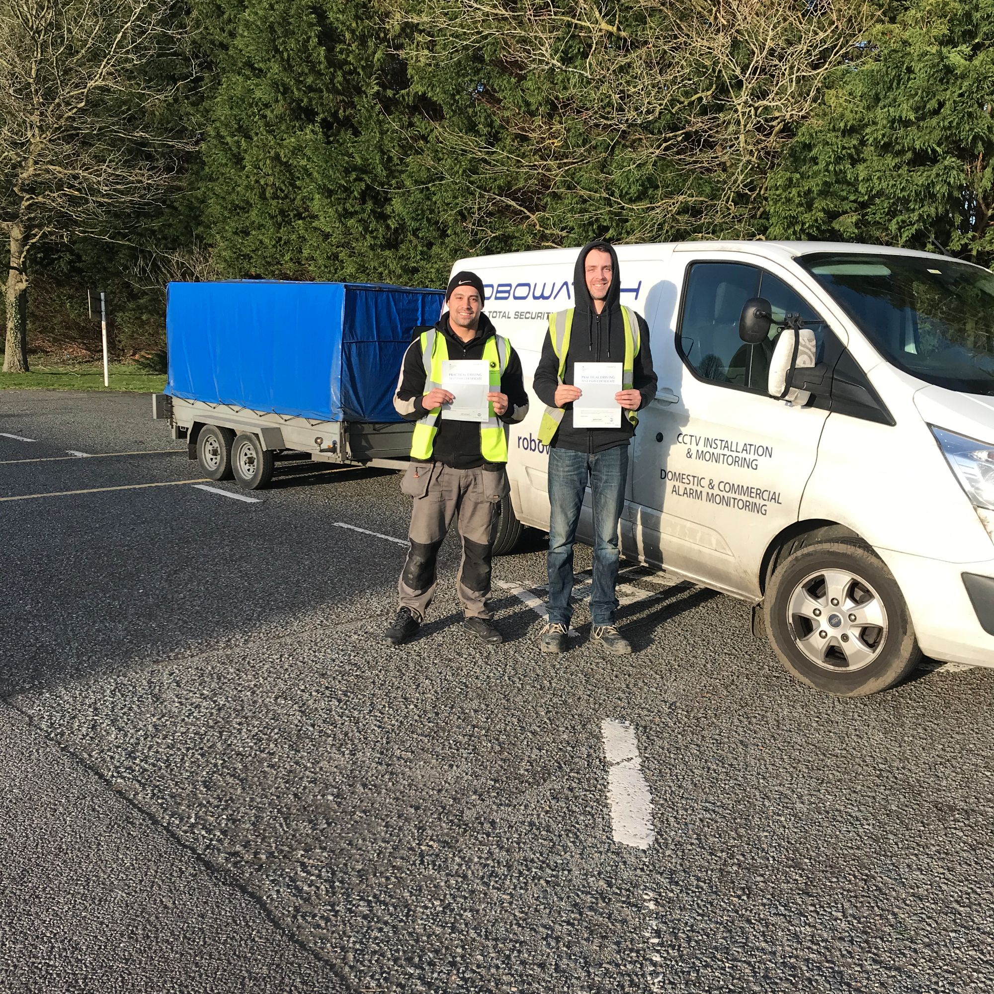 Scott & David who passed their BE trailer towing tests in Hersden, Canterbury Kent