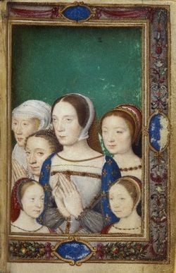 Posthumous portrait of Claude of France surrounded by women in her family.