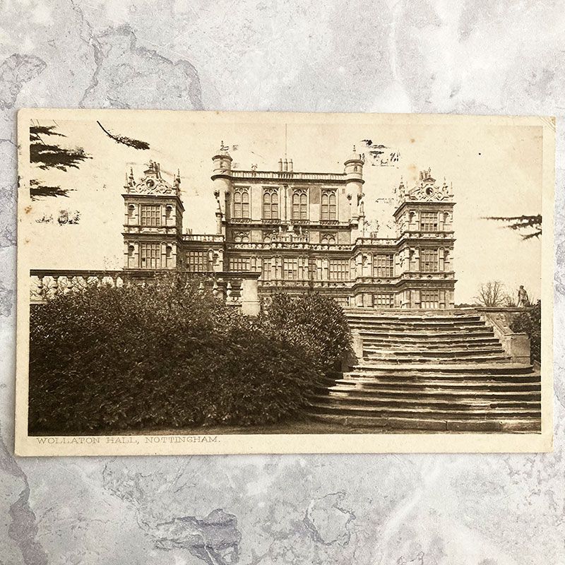 Vintage postcard showing Wollaton Hall.