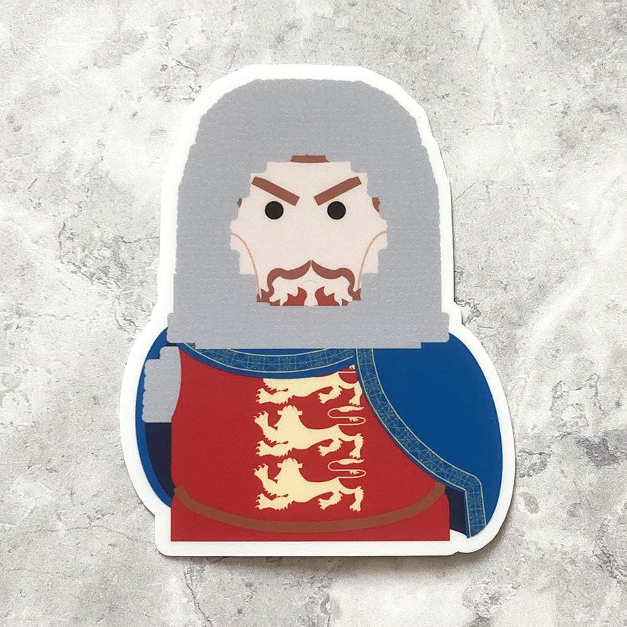 A vinyl sticker of Richard I in armour.