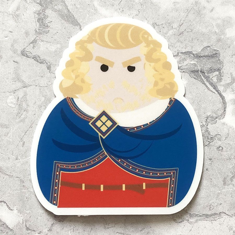 Vinyl sticker of King Edward I.