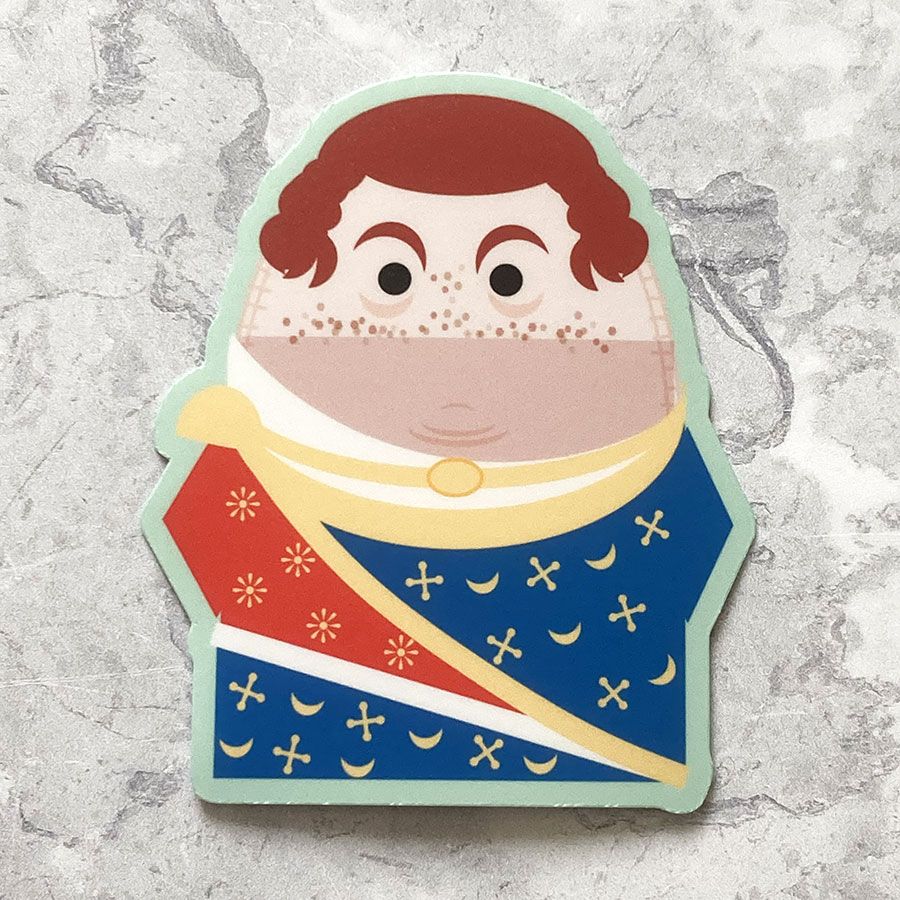 A vinyl sticker depicting King Henry II.