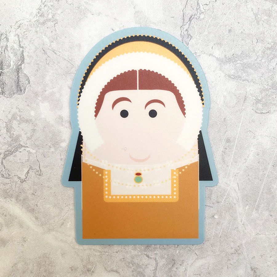 A sticker depicting Catherine Howard.