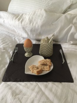 Platter with unique knife and fork handles