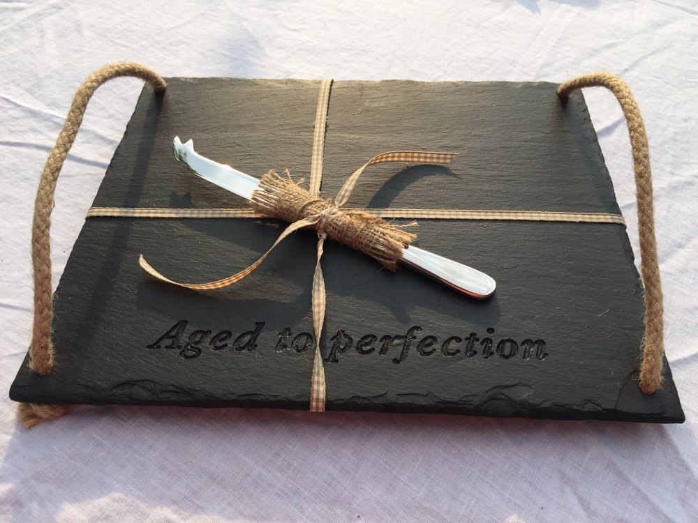 'Aged to perfection' platter and cheese knife