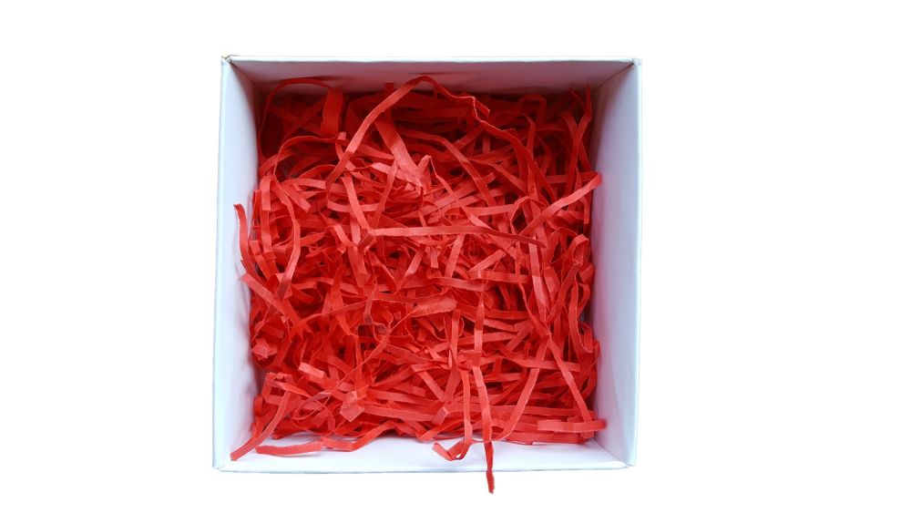 Red Shredded Paper - 2mm Wide - 100g