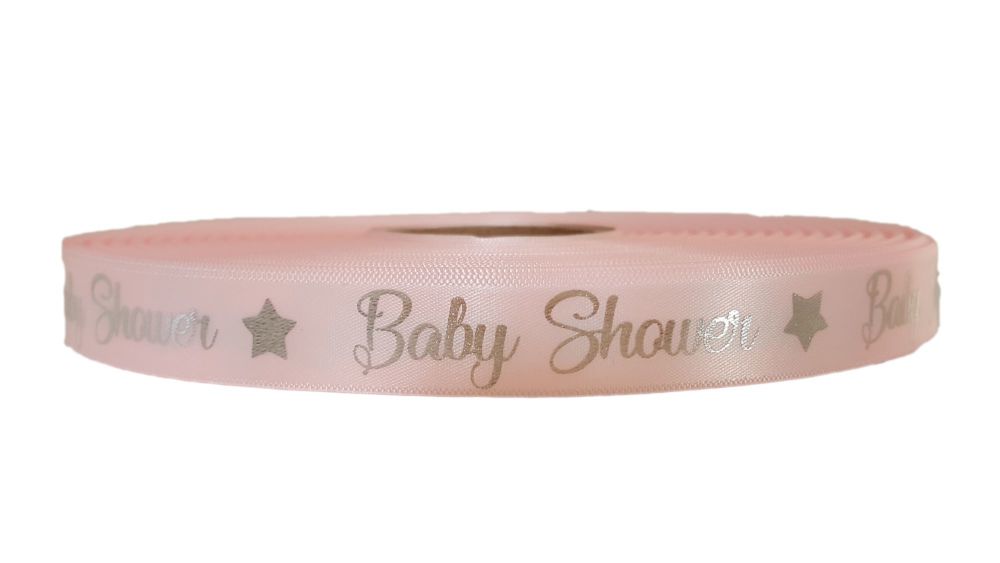Baby Shower Pink Satin Ribbon  5 Metres x  15mm Wide
