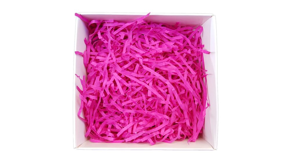 Cerise Pink Shredded Paper - 2mm Wide - 100g