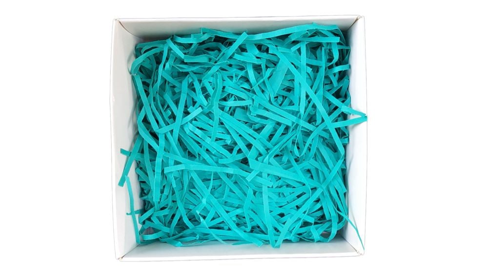 Turquoise Shredded Paper - 2mm Wide - 100g