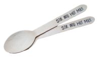 Stir Into Hot Milk Black Foiled Wooden Spoon - 166mm - Pack of 10