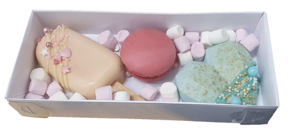 White Clear Lid Cakesicle And Geo Heart Rectangle Box - Pack of 10