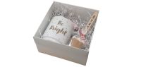 White Square Gift Hamper Box With Clear Lid - 155mm x 155mm x 90mm -  Pack of 10