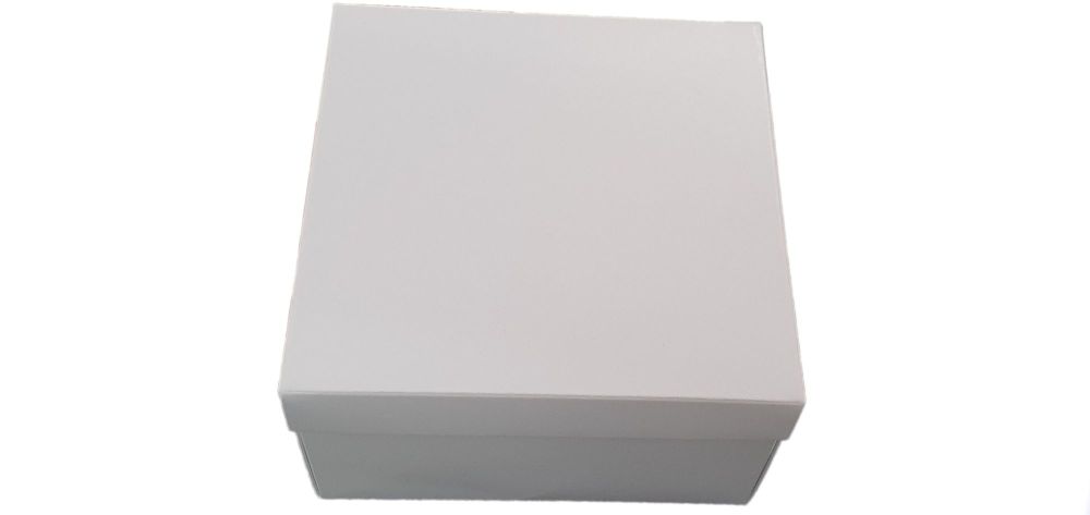 White Square Gift Hamper Box With Non Window Lid - 155mm x 155mm x 90mm - Pack of 10